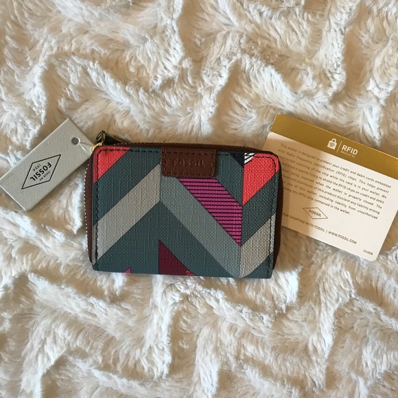 FOSSIL Mini Card Holder Wallet - Multi Color - Picture 3 of 7
